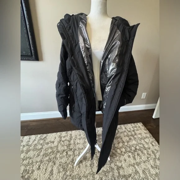 Columbia Charcoal Hooded Puffer Jacket Omni Heat 3X. EUC - Picture 9 of 12